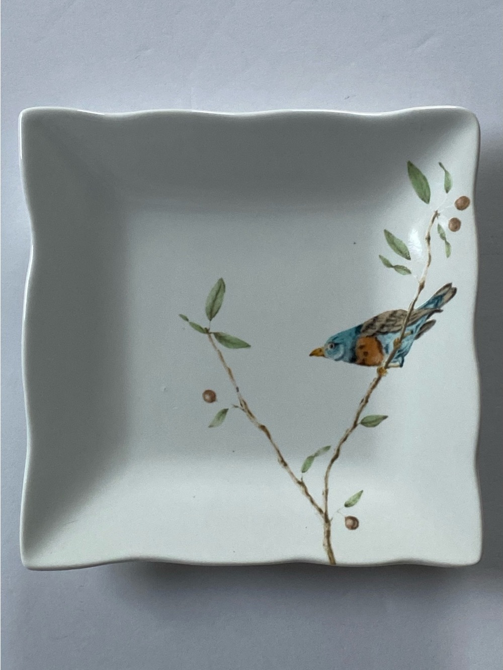 Bird Trinket Dish 222 Fifth EARLY BIRD Appetizer Plate Songbird 5.25" EUC